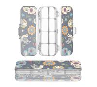 Designed Plastic Box For Pencils Day Of The Dead Sugar Skull Floral