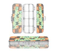 Designed Plastic Pencil Box Clear Halloween Orange and Black ghosts | Double Layer Pens Case Boxes For Kids With Snap Lid