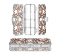 Designed Plastic Pencil Box Cool Skull Sunglasses Rock Music Orange