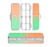 Designed Plastic Pencil Box Drip Style Street Graffiti Orange Green
