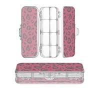 Designed Plastic Pencil Box Leopard Pattern Crimson Heart Christmas