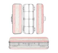 Designed Plastic Pencils Box Clear Transgender Flag Pink Blue Rainbow