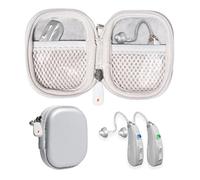 Designed Protective Case for Hearing Aid, Hearing Amplifier, Personal Sound Amplifier, Hearing Device, Listening Device, Strong Mini Case with Mesh pocket(Gray)