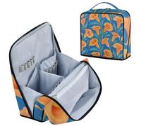 Designed Standing Makeup Bag Orange and Blue Calla Lilies