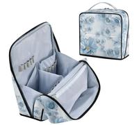 Designed Travel Bag Blue and White Elegant Lace Embroidery Flower