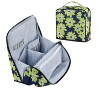 Designed Travel Bag Bohemian Green Daisy | Toiletry Bags with dividers Large Capacity Capacity Travel Cosmetic Bag Vertical Free-Standing