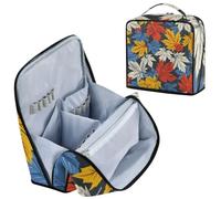 Designed Travel Bag Colorful Maple Leaves | Cosmetics Bag with dividers Large Capacity Travel Cosmetic Bag Vertical Free-Standing
