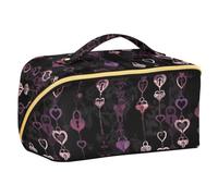 Designed Travel Bag Gothic Darkness Locks Hearts Chain | with Dividers Lightweight Travel Bags For Women,Travel-Size Accessories