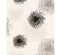 Designer 70cm Vinyl Wallpaper Sample - Starburst Floral (Black/White/Monochrome/Cream)