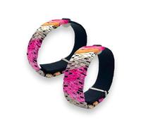 Designer Acupressure Motion Sickness Bracelets - Adjustable Hook/Loop Closure Nausea Bracelet for Morning Sickness, Vertigo, and Nausea Relief - Natural Healing (Pink Lady) (Small 6.5")