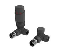 Anthracite Thermostatic Radiator Valve Angled Corner or Straight Grey Radiator TRV Thermostat Valves (Corner)