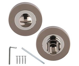 Designer ARGO ULTIMO Bathroom WC Door Thumb Turn and Release Set in Chrome & Black Nickel