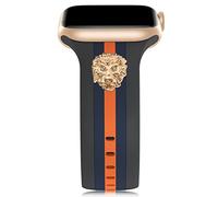 Designer Band with Charms Decor Compatible with Apple Watch Band 38mm 40mm 41mm 42mm 44mm 45mm 46mm 49mm Women Men, Stylish Silicone Sport Wristbands for iWatch Series 10 9 8 7 6 5 4 3 2 1 SE Ultra
