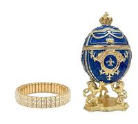 Designer Blue Marble Swirl Russian style Egg HANDMADE Imperial Egg Pure GOLD dec Austrian Crystal HANDMADE Romanov Egg CULTURAL IMPERIAL GRANDEUR WISDOM Birthday Mens gift for someone special
