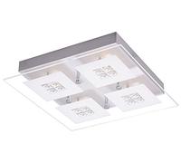Designer Brushed Chrome LED Bathroom Light with Glass Insets by Happy Homewares