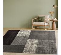 Designer Carpet Moderne Chequered Carpet Grey Cream Brown Mixture