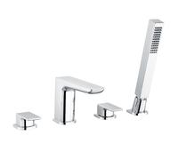 Designer Chrome Bath Filler Hot/Cold Taps with Shower Handset