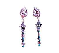 Designer Earring for Women Teen Hamsa Dangle Drop Earrings | Hand of Fatima Evil Eye Protection Stud Dainty Protection Lucky Jewelry | Mother's Day Gifts