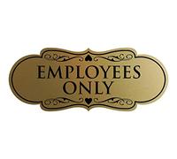 Designer Employees ONLY Sign - Brushed Gold - Large