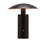 Designer Flat Cone Mushroom Rechargeable and Dimmable Table Lamp in Matte Black Happy Homewares Black One Size