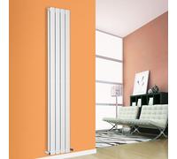 Designer Flat Panel Radiator Horizontal Vertical Modern Central Heating Rads (Double - 1600 x 232mm, White)