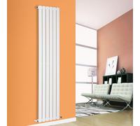 Designer Flat Panel Radiator Horizontal Vertical Modern Central Heating Rads (Single - 1600 x 376mm, White)