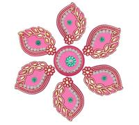 Designer Floor Rangoli Reusable Round Rangoli Acrylic Rangoli Indian Traditional Home Floor Decor Gift for Home Interior Floor Festival New year Decorations and Return Gifting (Size:-7")(Pink)