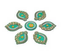 Designer Floor Rangoli Reusable Round Rangoli Acrylic Rangoli Indian Traditional Home Floor Decor Gift for Home Interior Floor Festival Decorations and Return Gifting (Size:-7")(Green)