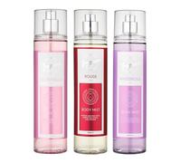 Designer Fragrances 3 Pack Assorted Bundle - Tu Est Belle - Rouge - Mysterious - Women's Feminine Body Mist Sprays - For Silky Soft, Beautifully Smelling Divine & Fresh Skin, Great Gifts - 250ml