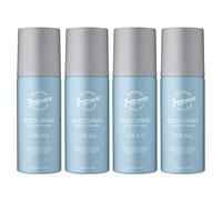 Designer Fragrances 4 Pack Lite Blue Men's Body Spray Deodorant Cans - For Instant Freshness on The Go - Long Lasting Smell - Great Male Gift Sets- 150ml