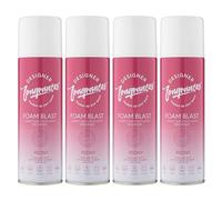 Designer Fragrances 4 Pack Peony Carpet & Upholstery Freshener Foam Blasts - For Carpets, Sofas, Cushions, Car Seats - Lasting Smell, Spray on Foam - Deodorise & Neutralise Odours - 300ml