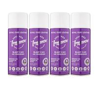 Designer Fragrances 4 Pack Royal Oud Leather Air Freshener Blast Cans - For Home & Vehicles - Natural Oils, Luxury Lasting Smell, Dry Mist Quick Release Spray - Deodorise & Neutralise Odours - 400ml
