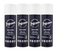Designer Fragrances 4 Pack Savore Air Freshener Blast Cans - For Home & Vehicles - Natural Oils, Luxury Lasting Smell, Dry Mist Quick Release Spray - Deodorise & Neutralise Odours - 300ml