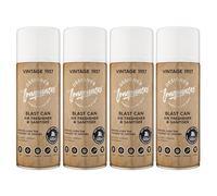 Designer Fragrances 4 Pack Vintage 1957 Air Freshener Blast Cans - For Home & Vehicles - Natural Oils, Luxury Lasting Smell, Dry Mist Quick Release Spray - Deodorise & Neutralise Odours - 400ml