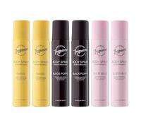 Designer Fragrances 6 Pack Assorted Aromas Bundle - Tu Est Belle, Daisy, Black Poppy - Women's Body Spray Deodorant Cans - For Instant Freshness on The Go - Long Lasting Smell, Great Gifts - 100ml