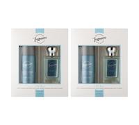 Designer Fragrances Lite Blu Male Twin Gift Set - Includes 2 x 150ml Body Spray Deodorant Cans, 2 x 50ml Men’s Eau De Parfum Aftershave Sprays - For Instant Freshness on The Go - Long Lasting Smells