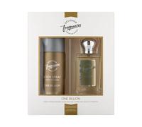 Designer Fragrances One Billion Male Gift Set - Includes 2 x 150ml Body Spray Deodorant Cans, 2 x 50ml Men’s Eau De Parfum Sprays - For Instant Freshness on The Go - Long Lasting Smells