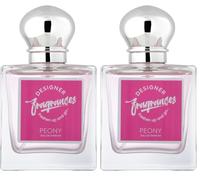 Designer Fragrances Peony 50ml Women’s Eau De Parfum Spray - For Instant Freshness on The Go - Long Lasting Luxury Smelling Perfume for Your Face, Body and Skin - Great Female Gifts (Pack of 2)