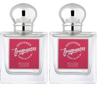 Designer Fragrances Rouge 50ml Women’s Eau De Parfum Spray - For Instant Freshness on The Go - Long Lasting Luxury Smelling Perfume for Your Face, Body and Skin - Great Female Gifts (Pack of 2)