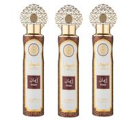Designer Fragrances Safaa Emaan 3 Pack Bundle - Luxury Air Freshener Cans - For Home & Vehicles - Natural Oils, Lasting Smell Spray - Deodorise & Neutralise Odours - 300ml