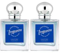 Designer Fragrances Savore 50ml Male Eau De Parfum Aftershave Spray - For Instant Freshness on The Go - Long Lasting Smells - Great Male Gifts (Pack of 2)
