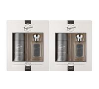 Designer Fragrances Ventus Male Twin Gift Set - Includes 2 x 150ml Body Spray Deodorant Cans, 2 x 50 ml Men’s Eau De Parfum Aftershave Sprays - For Instant Freshness on The Go - Long Lasting Smells
