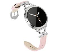 Designer Genuine Leather Band Compatible for Samsung Galaxy Watch 8 40mm/44mm, Replacement Strap for Galaxy Watch 8 Classic 46mm 2025 Women, Sand Pink/Rose Gold