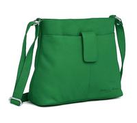 Designer Genuine Real Nappa Leather Handmade Women Ladies Travel Satchel Everyday Crossover Cross body Work iPad Shoulder Handbag Bag (Green)