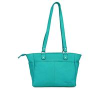 Designer Genuine Real Nappa Leather Handmade Women Ladies Travel Satchel Everyday Crossover Cross body Work iPad Shoulder Handbag Bag (Turquoise)