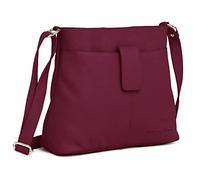 Designer Genuine Real Nappa Leather Handmade Women Ladies Travel Satchel Everyday Crossover Cross body Work iPad Shoulder Handbag Bag (Burgundy)
