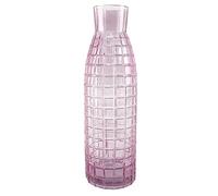 Leaf 49Cm Tall Pink Square Glass Vase, Pink