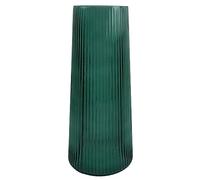 Designer Glass Vases, 28cm Green Ridged