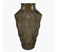 Designer Glass Vases, 30cm Brown Geometric