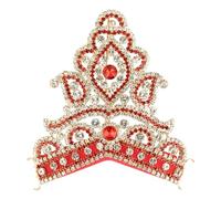 Designer God Goddess Mukut Set for Ganesh G/Laddu Gopal/Devi Maa/Radha Krishna Haar Sringar Deities jewellary Set for All God Idol Statue Indian Traditional Ganesha Ganpati Decor(Size:-4")(White,red)